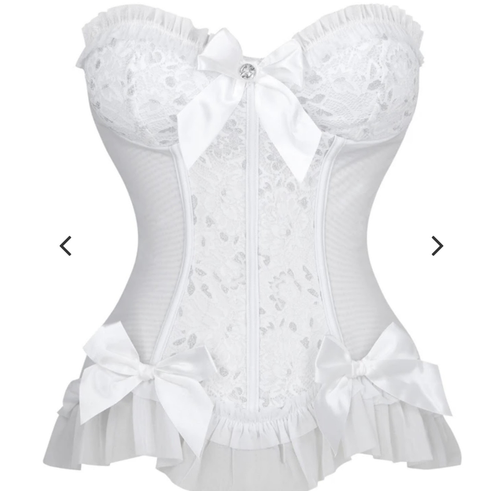 White Coquette Corset Bustier Top Wedding Bridal